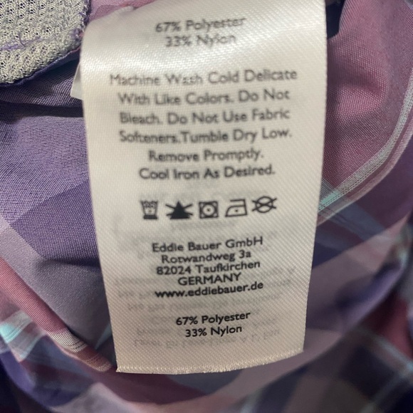 Eddie Bauer Purple Plaid Button-Down Shirt - Picture 5 of 6